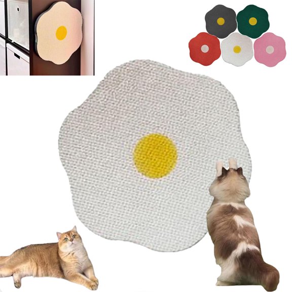 Flower Scratching Pad, Dual Purpose Wall Floor Mounted Cat Scratching Board, Space Saving Hanging Scratching Pad for Furniture Protection, for Grinding Claws