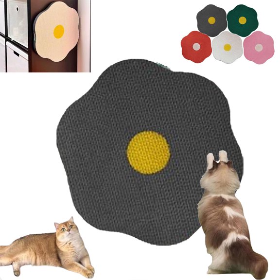 Flower Scratching Pad, Dual Purpose Wall Floor Mounted Cat Scratching Board, Space Saving Hanging Scratching Pad for Furniture Protection, for Grinding Claws