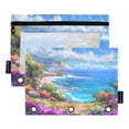 thumbnail image 1 of Flower Seacoast 2 Pack Pencil Pouch for 3 Ring Binder Smooth Zipper Folders with Pockets Clear Window Pencil Case, 1 of 6