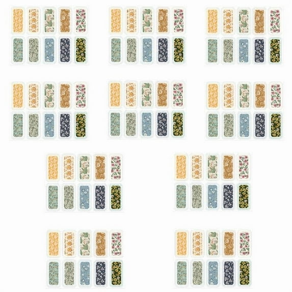 Flower Sealing Sticker 100Pcs 3x6cm Rectangular Packaging Label for Wedding