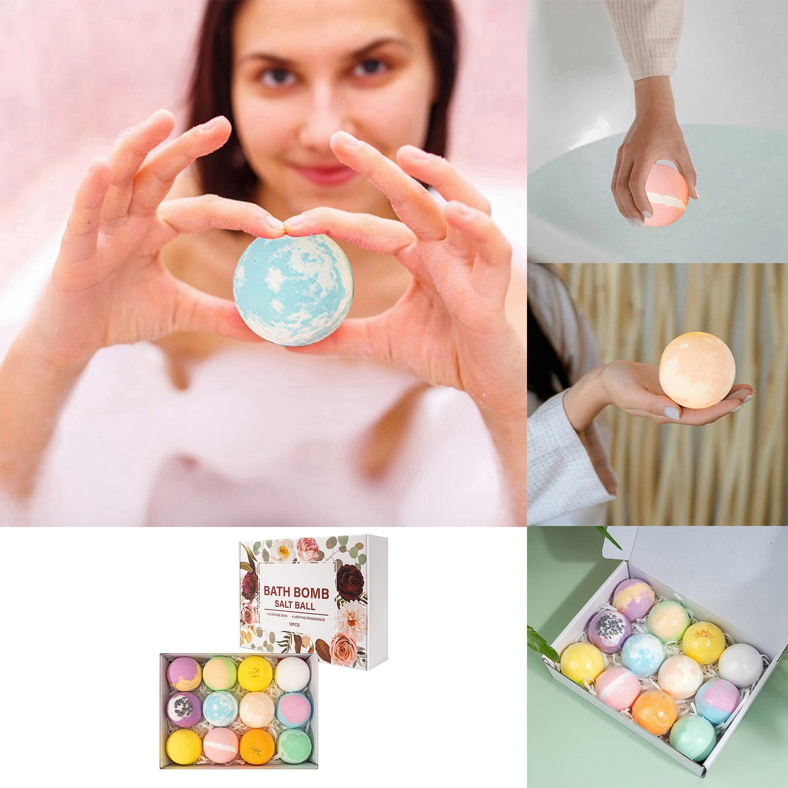 Flower Set Bath Bath Bombs Bath Explosion Bath Bath 60g*12 Pieces Puffs