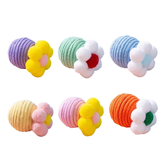Flower Shape Activity Bells Toy Cats Safe Entertainment Soundable Teaser 6PCS