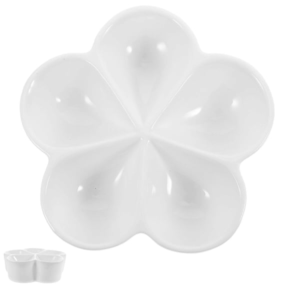 Flower Shape Compartment Snack Tray For Home Use Restaurant 5.5Inch Food Storage 1Piece