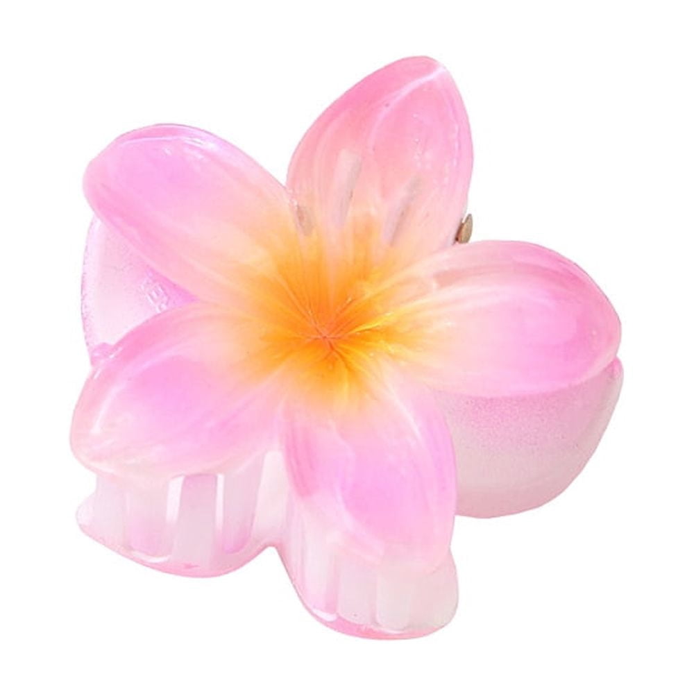 Flower Shape Plastic Claw Hair Clips Hair Accessories for Women Girl Pink 40mm