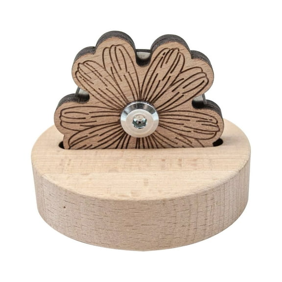 Flower Shape Quilting Snips,Thread Cutter Blade for Sewing,Wooden Tabletop Yarn Cutter with 5 Cutting Slots,Non-Slip Base,Stand Creative Thread Cutting Tool for Sewing Craft Projects,Sewing Accessory