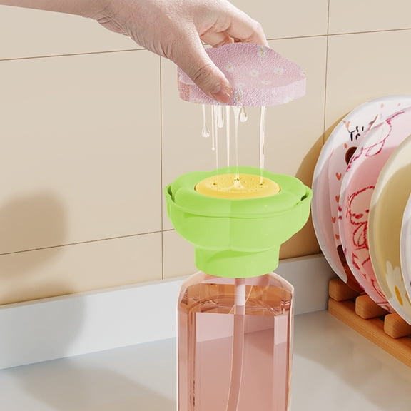 Flower Shape Soap Pump Head Replacement for Dish Soap Bottle, Plastic Dispenser Cap for Kitchen Sink, Universal Fit Standard Threaded Bottles