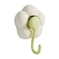 thumbnail image 1 of Flower Shape Vacuum Suction Cup Hooks, No Drill Kitchen Bathroom Wall Hanging Pegs, Reusable Sunflower Towel Key Holder Hooks, Punch Free Transparent Suction Fastener for Home Office,Green, 1 of 7