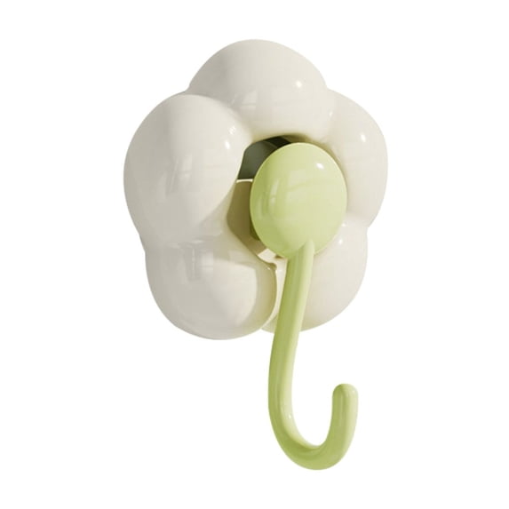 Flower Shape Vacuum Suction Cup Hooks, No Drill Kitchen Bathroom Wall Hanging Pegs, Reusable Sunflower Towel Key Holder Hooks, Punch Free Transparent Suction Fastener for Home Office,Green