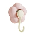 thumbnail image 1 of Flower Shape Vacuum Suction Cup Hooks, No Drill Kitchen Bathroom Wall Hanging Pegs, Reusable Sunflower Towel Key Holder Hooks, Punch Free Transparent Suction Fastener for Home Office,Red, 1 of 7