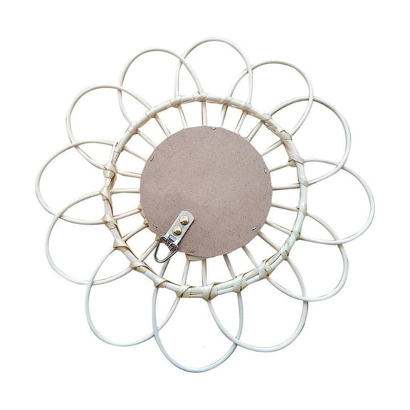 Flower Shape Weaving Round Wall Mirrored Makeup Mirrored Wall Decors Living Room Hangings Mirrored