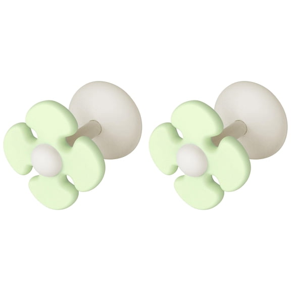 Flower Shaped Adhesive Cable Holder For Desk, Cute Wire Organizer For USB Computer Charger, Funny Cable Clip For Home Bedroom Office, Self Adhesive Silicone Wire Management, Green 6x5cm