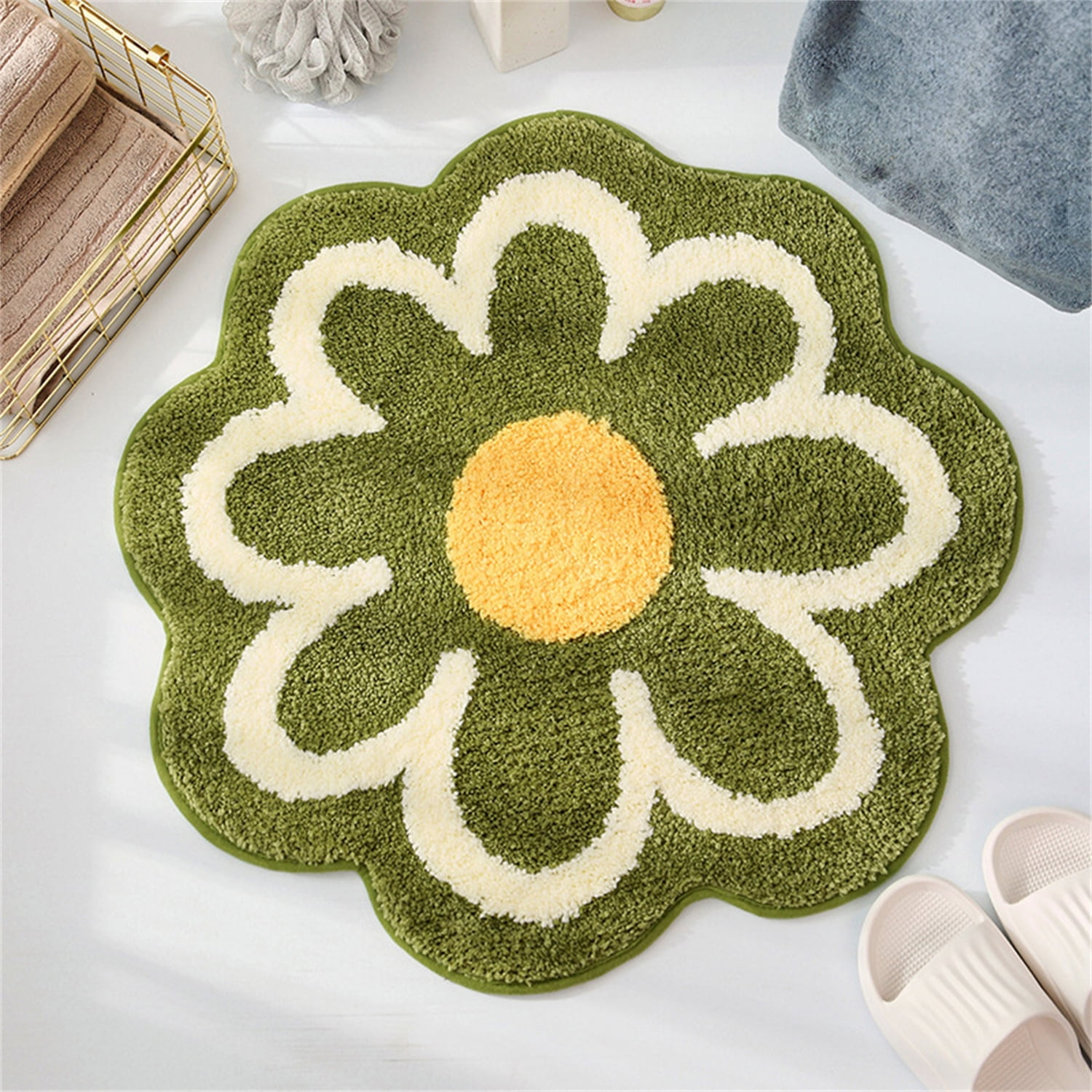 Flower Shaped Bathroom Rugs Bath Mat Ultra Soft & Absorbent Flower Bath