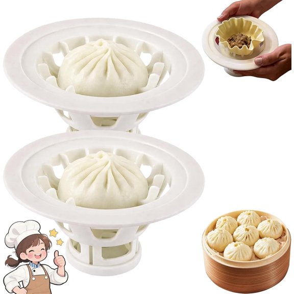 Flower Shaped Bun & Dumpling Maker - 7.1 Inch Easy Press Machine for Homemade Bao Buns, Dumplings, and Pastries