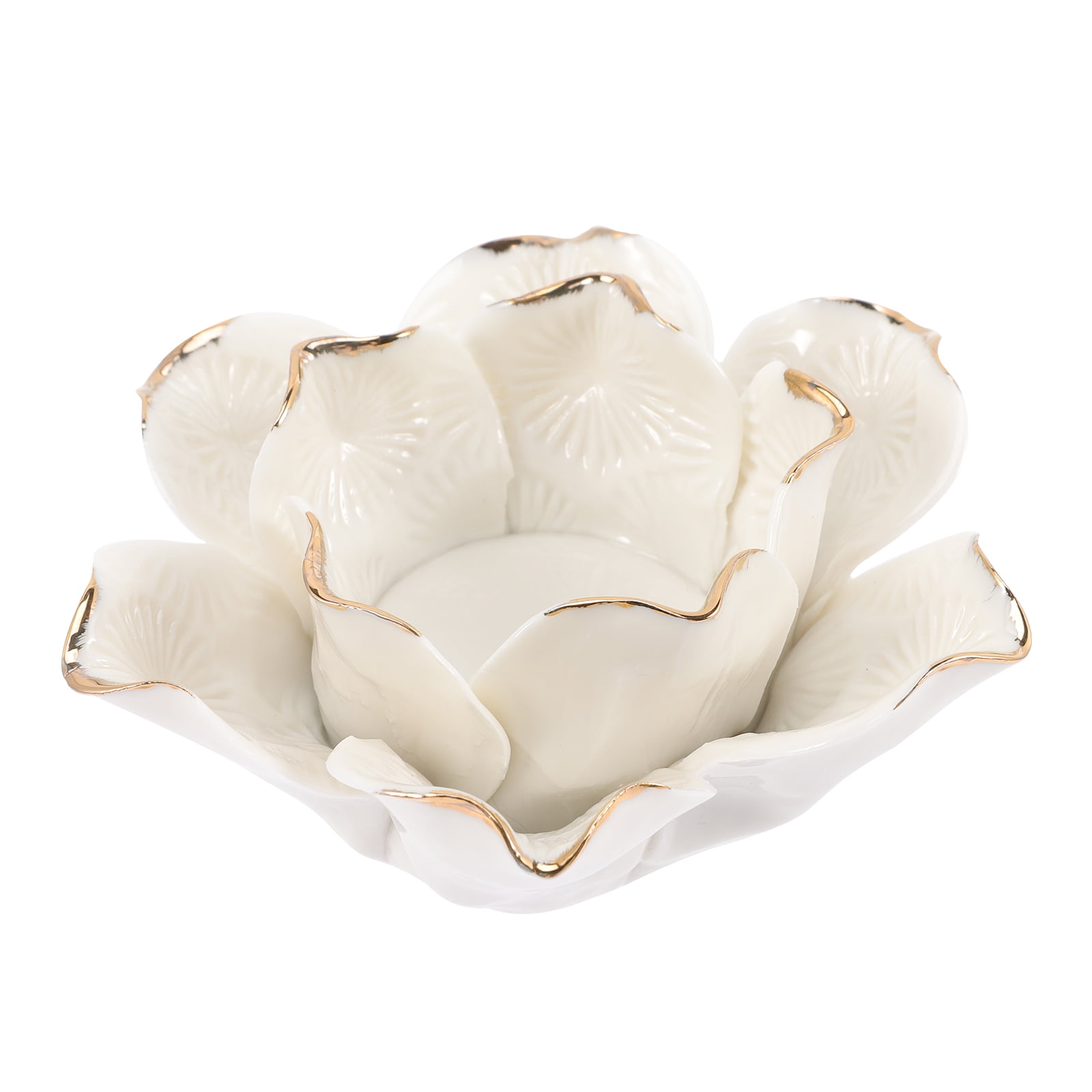 Flower Shaped Candle Holder Ceramic Candle Stand Decorative Candlestick