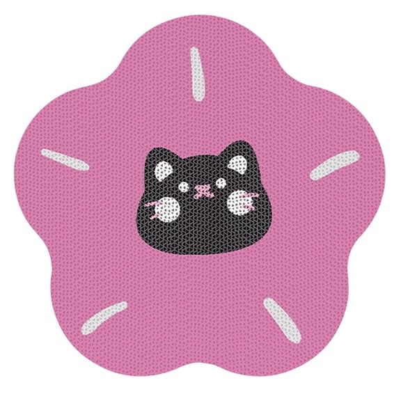 Flower-Shaped Cat Scratcher Mat, Self-Adhesive Cat Scratch Pad for Wall/Floor,Durable and Scratch-Resistant,Furniture Protector for Cats, Cute Cat Face Design,16*16 in.