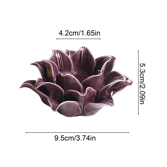 Flower Shaped Ceramic Candle Holder Hand Sculpted Table Centerpiece for Dinner Party Wedding Home Accent Decor YYUZH