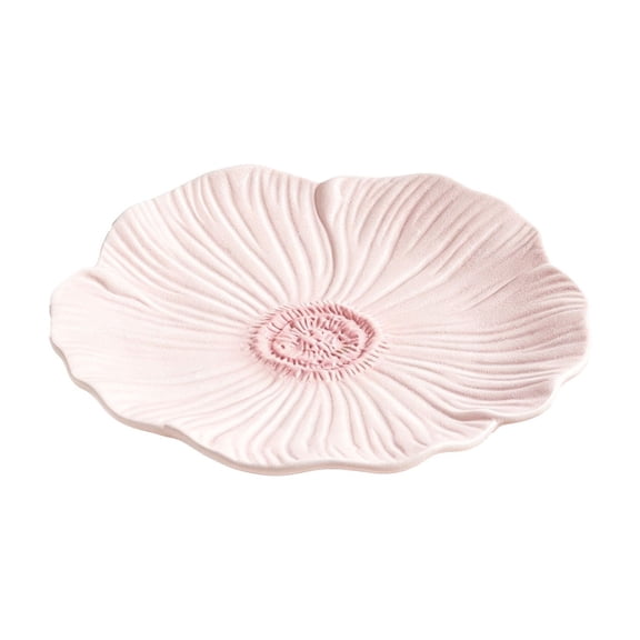 Flower Shaped Ceramic Plate, Embossed Petal Serving Tray for Meals, Desserts and Fruit, Dinnerware for Home and Gifting