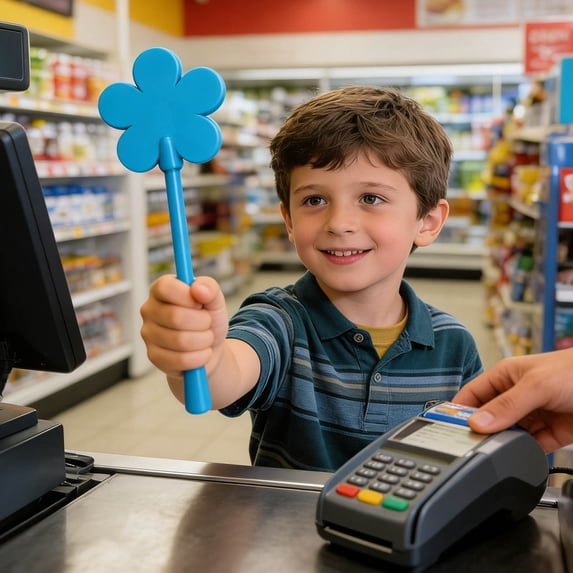 Flower Shaped Contactless Payment Wand - Lightweight Digital Payment Stick for Tap to Pay Transactions at Stores Cafes Checkout Terminals - Portable Payment Accessory for Everyday Shopping