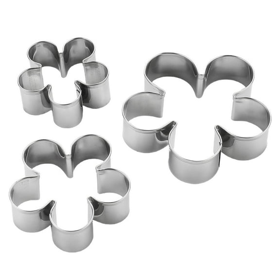 Flower Shaped Cutter Set, 3Pcs Stainless Steel Fondant Flower Cutters, Rose Petal Sugar Flower Cutters, DIY Cake Decorating Tool Set, Fondant Cake Decoration Tool, Bakery Sugar Art Tool