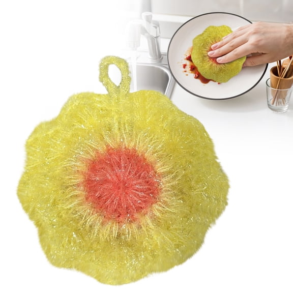 Flower Shaped Dish Towels, Polyester Kitchen Dish Washing Towels, Multipurpose Floral Cleaning Cloths for Pots, Cookware, Tubs & Sinks