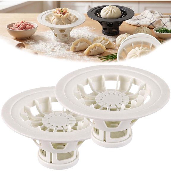 Flower Shaped Dumpling & Bun Maker Mold 7.1 Inch Plastic Kitchen Gadget Manual Momo Wrapper Making Tool for Home Cooking