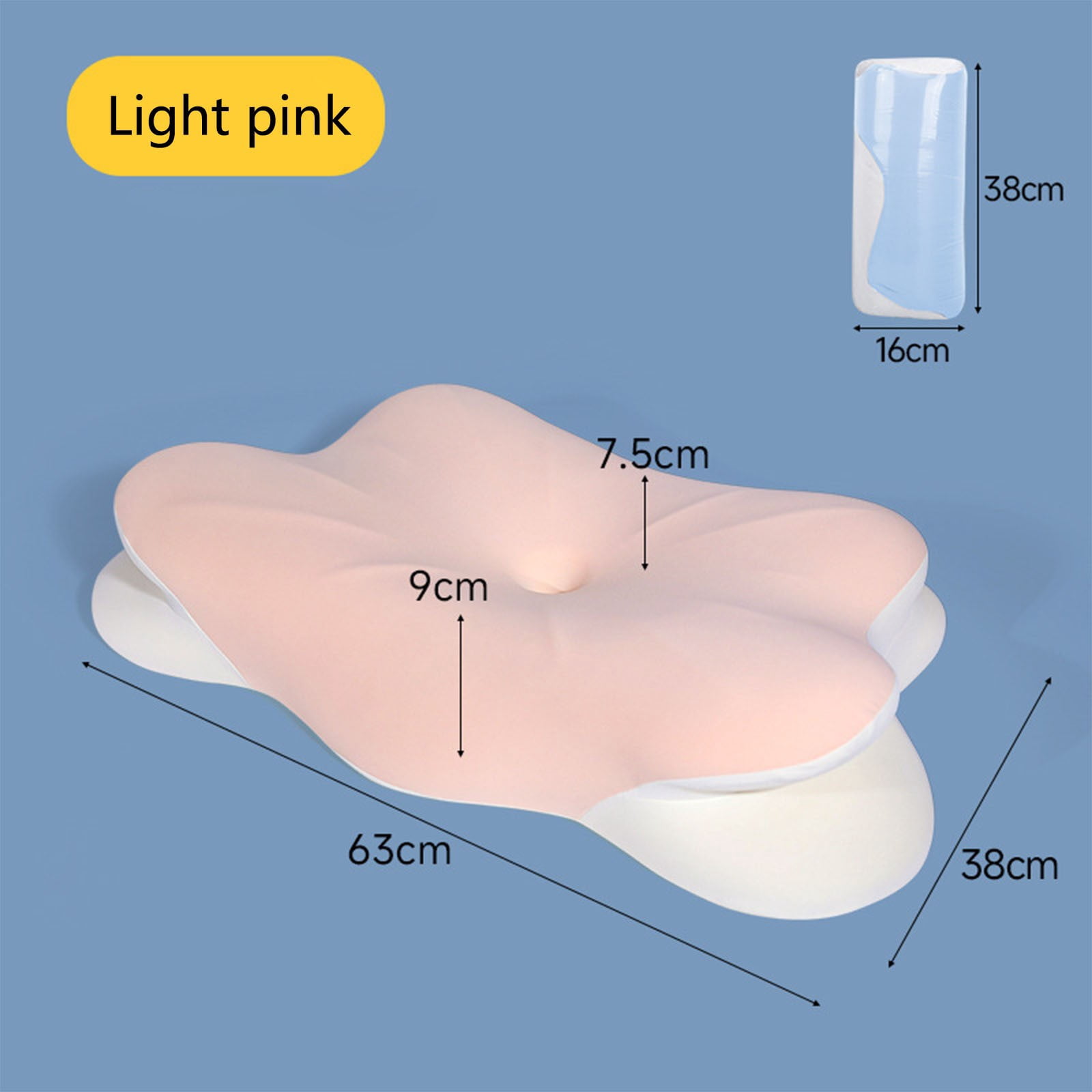 Flower Shaped Ergonomic Cloud Cervical Pillow, Neck Pain Relief Bed Pillow for Side Back Stomach Sleepers, Breathable Anti-Pilling Soft Sleeping Pillow