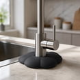 thumbnail image 1 of Flower Shaped Faucet Water Retaining Ring, Waterproof Splash Guard Soft Elastic Drainage Blocker, Anti Stain Countertop Accessory for Standard Kitchen Bathroom Faucets Black, 1 of 5