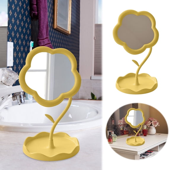 Flower Shaped Makeup for Desk Vanity Decoration for Bedroom Living Room and Compact Spaces and Functional Design for Beauty Routine