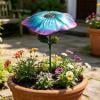 Flower Shaped Metal Garden Stake, Rust Resistant Decorative Pole, Lightweight Easy Install Design, Outdoor Potted Plant Accent for Yard Walkway and Independence Day Garden Embellishment