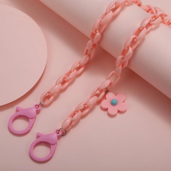 Flower Shaped Pendant Facial Cover Chain Bright Color Cute Eyeglasses Holder Lanyard Accessory