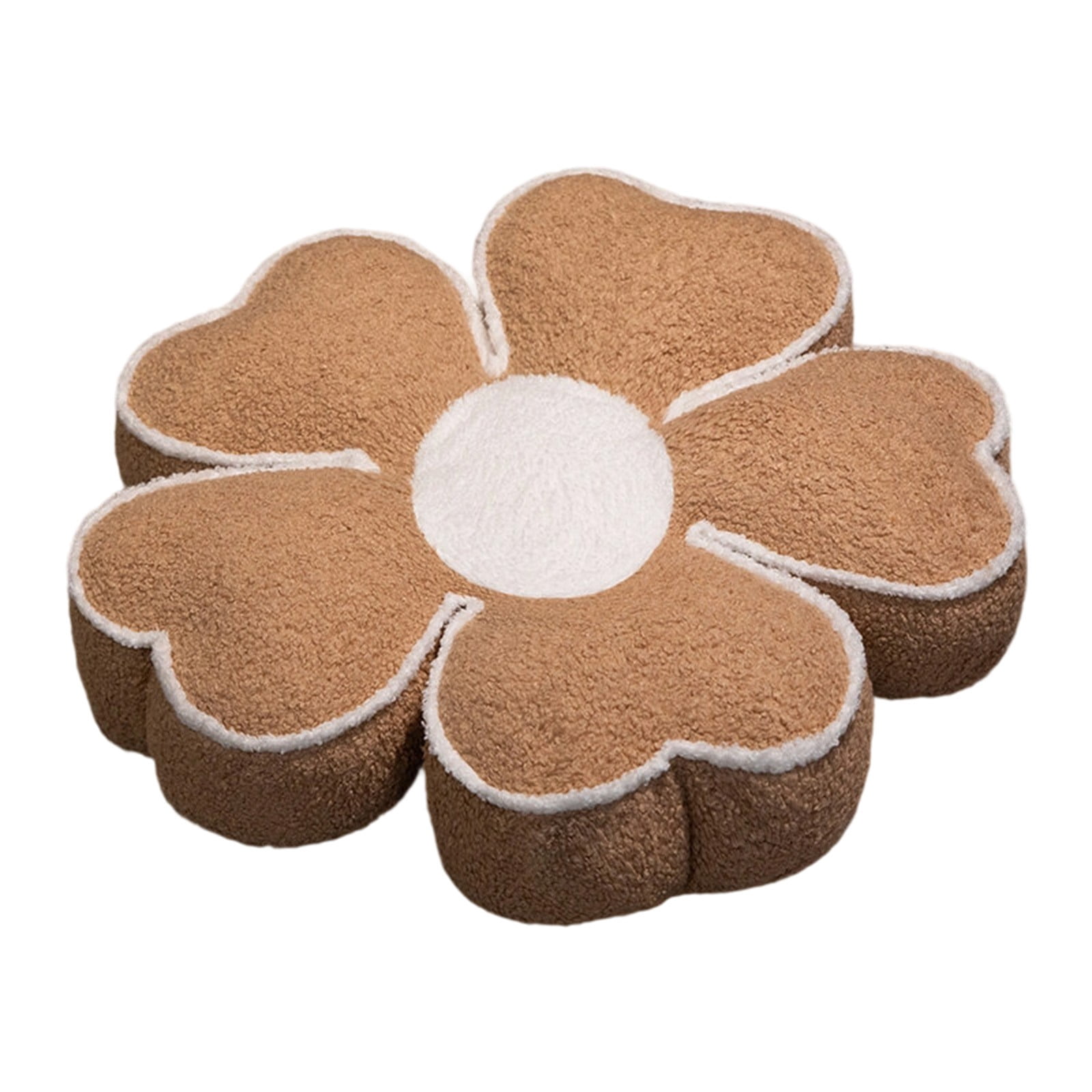 Flower Shaped Pillow Daisy Pillows Floor Cushion Pastel Cute Seat Cushions Aesthetic Classroom Dorm Decorative Fun Throw Pillow for Bed,Couch(Coffee,15.7")