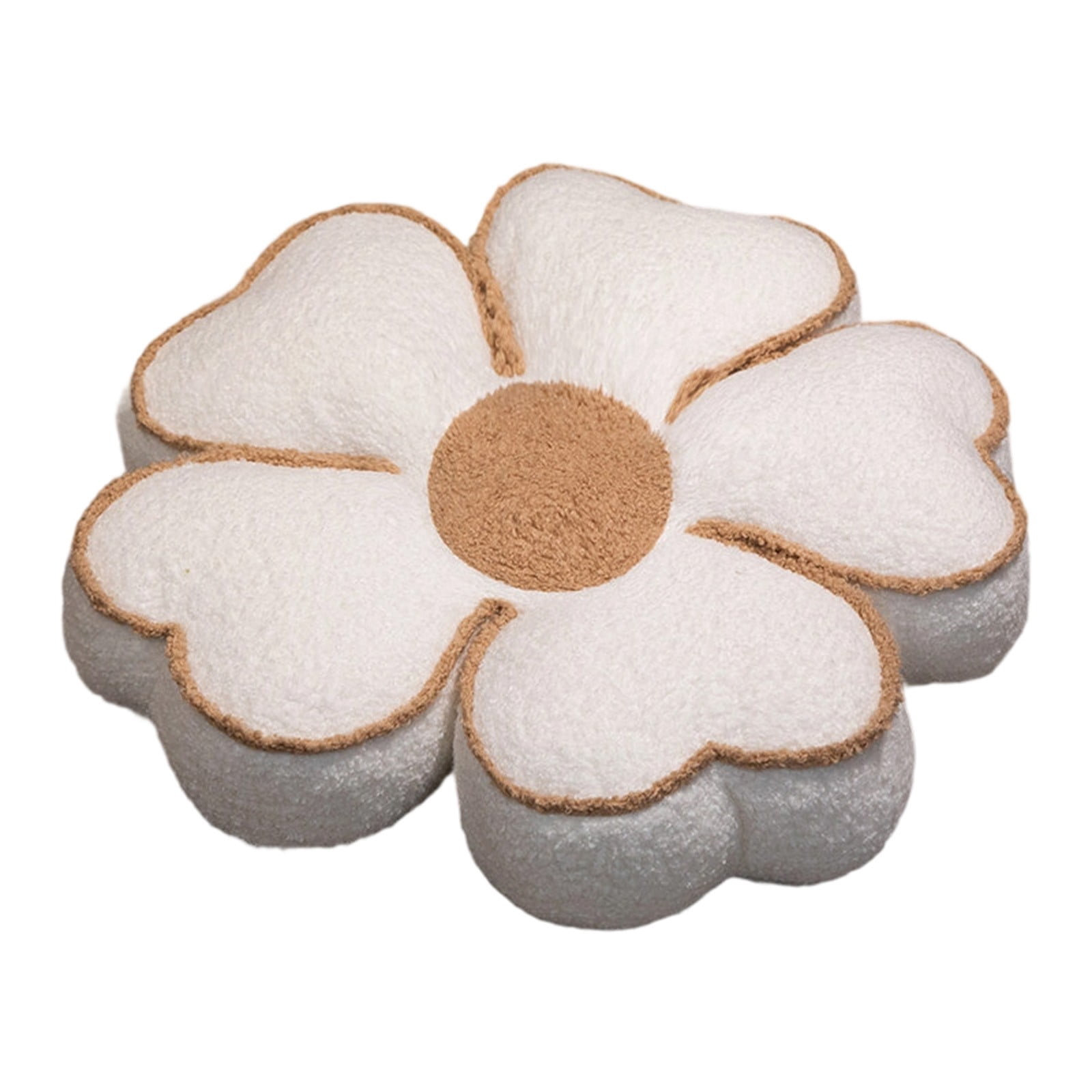Flower Shaped Pillow Daisy Pillows Floor Cushion Pastel Cute Seat Cushions Aesthetic Classroom Dorm Decorative Fun Throw Pillow for Bed,Couch(White,15.7")
