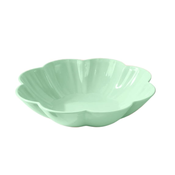 Flower Shaped Plastic Serving Bowl - Perfect for Fruits, Snacks, and Desserts - Elegant Design for Home, Office & Parties - Easy to Clean, Durable Snack Tray, Great Gift Idea Green