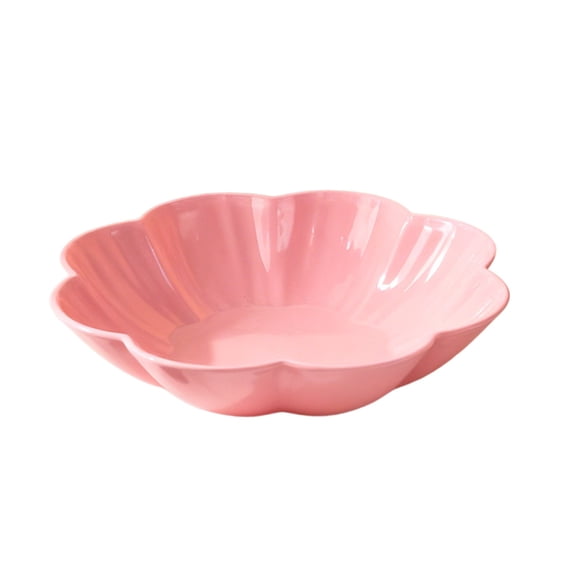 Flower Shaped Plastic Serving Bowl - Perfect for Fruits, Snacks, and Desserts - Elegant Design for Home, Office & Parties - Easy to Clean, Durable Snack Tray, Great Gift Idea Pink