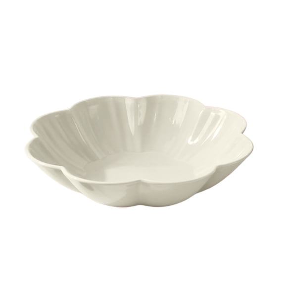Flower Shaped Plastic Serving Tray, Round Fruit Candy Storage Dish, Novelty Snack Platter for Living Room Coffee Table Office Desktop Home Decor