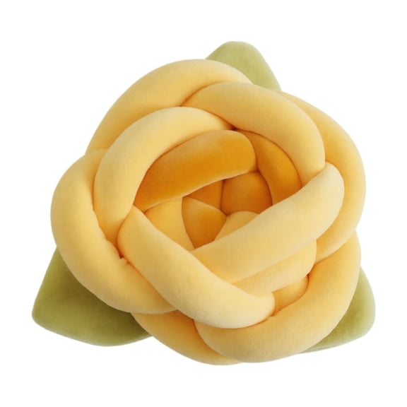 Flower Shaped Plush Throw Pillow Soft Stuffed Cushion with Petal Design and Leaf Accent Decorative Pillow for Sofa Bed Chair