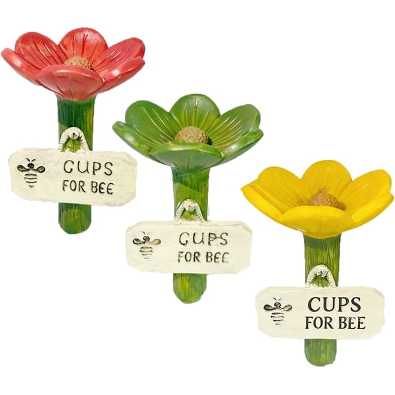 Flower-Shaped Resin Bee Waterer Insect Drinker for Garden Decor