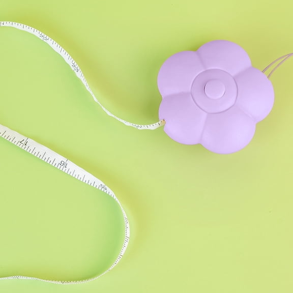 Flower Shaped Retractable Tape Measure - 2 Meter Plastic Measuring Ruler with Petal Design - Portable Keychain Sewing Tool for Body Measurement, Crafts & Home