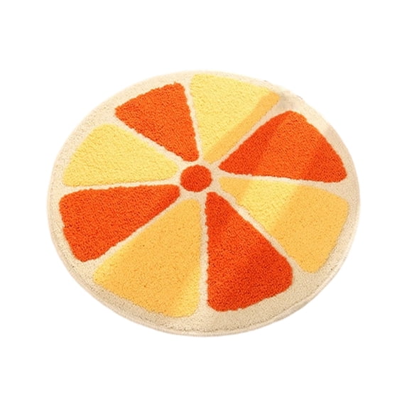 Flower Shaped Round Rug for Bedroom Living Room, Fluffy Circular Rug Washable Nursery Rug for Room Nonslip Indoor Floor Mat for Entryway, Lemon, 15.7x15.7 Inch