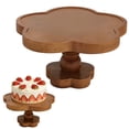 thumbnail image 1 of Flower-Shaped Rustic Wood Cake Stand – Acacia Wood Dessert Riser, Multi-Use Serving Tray, Farmhouse Cake Pedestal, Compact Home & Event Dessert Holder, 1 of 6