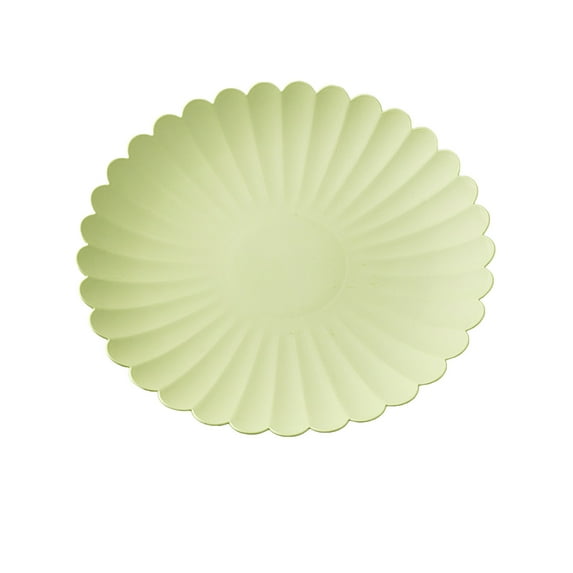 Flower Shaped Serving Tray Set of 2 | 8.9 Inch Plastic Snack & Dessert Plates | Stackable Kitchen & Dining Dish for Fruits, Appetizers, Parties | Blue, Green, Pink