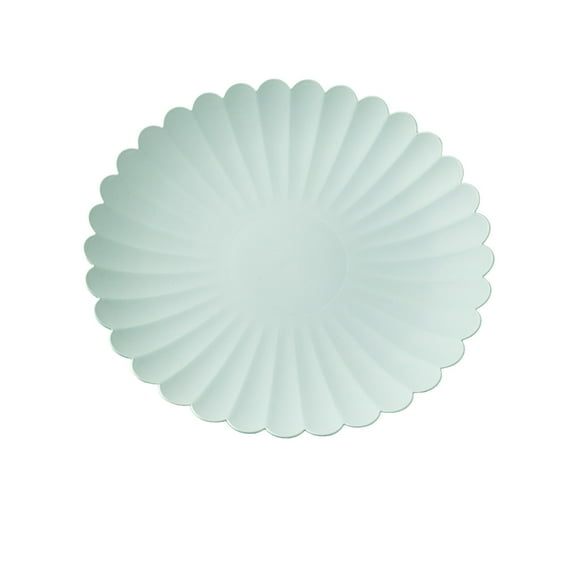 Flower Shaped Serving Tray Set of 2 | 8.9 Inch Plastic Snack & Dessert Plates | Stackable Kitchen & Dining Dish for Fruits, Appetizers, Parties | Blue, Green, Pink