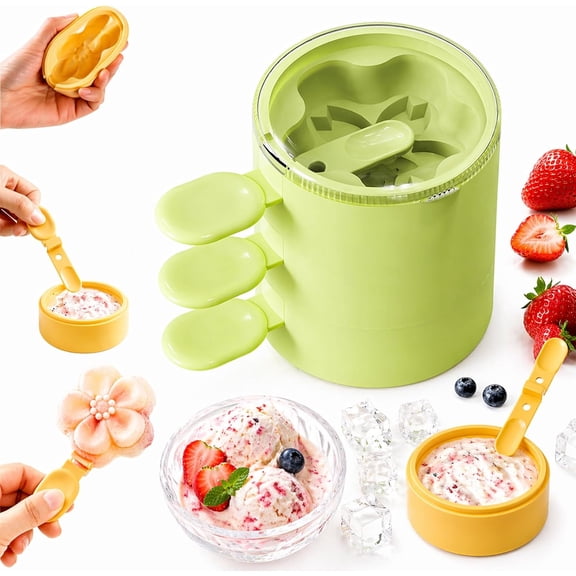 Flower Shaped Silicone Ice Cream Mold-Fun Flower Ice Cream Mold, Reusable Popsicle Maker with Lid, Stackable Reusable Ice Cream Maker Cups, Easy Release Ice Pop Molds (3PCSC Cherry Blossom)