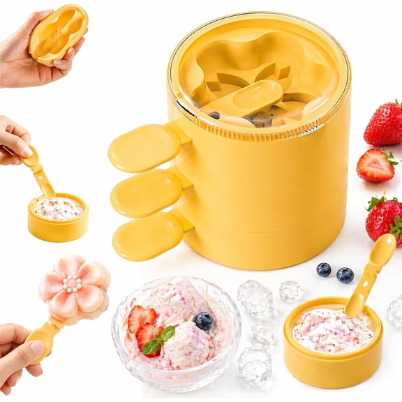 Flower Shaped Silicone Ice Cream Mold-Fun Flower Ice Cream Mold, Reusable Popsicle Maker with Lid, Stackable Reusable Ice Cream Maker Cups, Easy Release Ice Pop Molds (3PCSA Cherry Blossom)