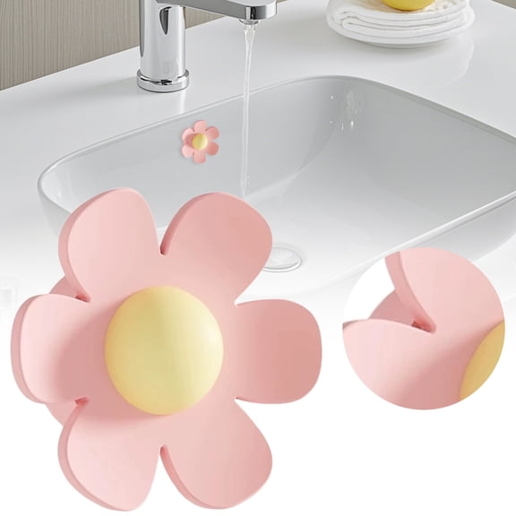 Flower Shaped Silicone Sink Stoppers, Durable Drain Plug for Kitchen & Bathroom Sinks, Prevents Overflow and Clogging, Easy Install Decorative Home Improvement Accessory