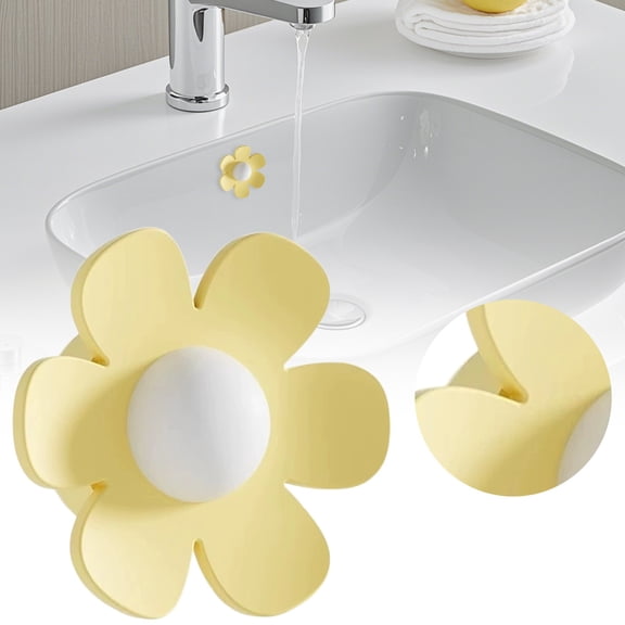 Flower Shaped Silicone Sink Stoppers, Durable Drain Plug for Kitchen & Bathroom Sinks, Prevents Overflow and Clogging, Easy Install Decorative Home Improvement Accessory