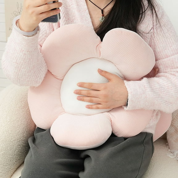 Flower Shaped Throw Pillow, Butt Cushion, Floor Pillow,Seating Cushion, Room Decor & Plush Pillow for Bedroom Sofa Chair(Pink,17.3")