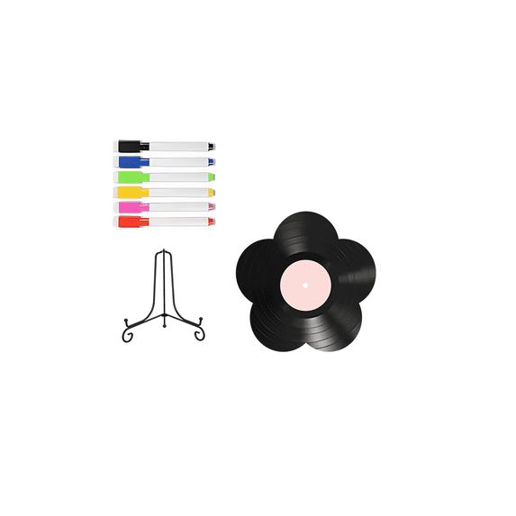 Flower Shaped Vinyl Record Desk Decor, Diy Art Ornament For Shelf And Table, Creative Music Themed Craft Project, Home Decor, Hobby Activity And Gift For Music Lovers And Collectors