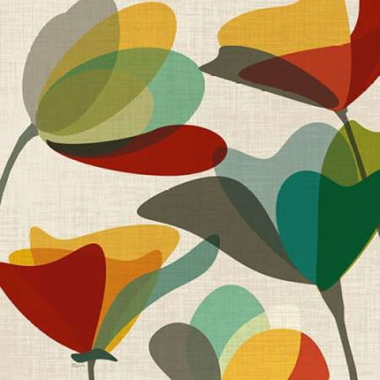 Flower Shapes I Canvas Art - Katrina Craven (24 x 24)
