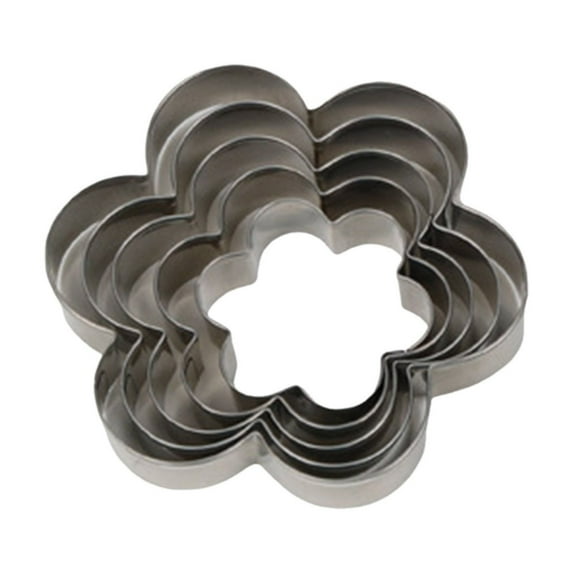 Flower Shapoed Biscuit Cutter Set 5 Pieces Floral Geometric Cookie Cutter Professional Baking Dough Tools Kit for Valentines Holiday Kitchen Baking (1.57",1.97", 2.36", 2.76", 3.15") Flower